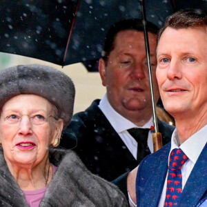 Le prince Joachim, la reine Margrethe de Danemark - La famille royale de Danemark à son arrivée au parlement danois à Copenhague. Le 15 janvier 2024