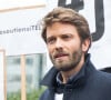 Antoine Genton, président de la société des journalistes de iTélé - Rassemblement devant les locaux de iTélé à Boulogne Billancourt au neuvième jour de grève de la société des journalistes le 25 octobre 2016.