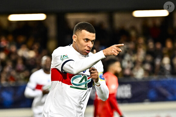 Kylian Mbappe (psg) - - Le PSG à battu Revel (9-0), club de R1 pour se hisser en 16es de finale de la Coupe de France à Castres le 7 janvier 2024.