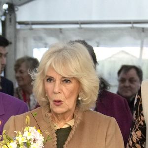 Camilla Parker Bowles, reine consort d'Angleterre visite un centre d'aide aux victimes de violences domestiques à Londres le 22 janvier 2024.