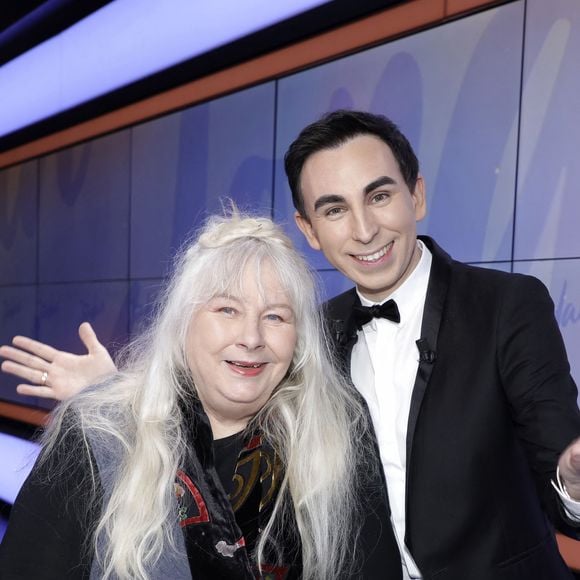 Exclusif - Yolande Moreau et Jordan de Luxe - Enregistrement de l'émission "Chez Jordan de Luxe" à Paris le 6 décembre 2023. © Cédric Perrin/Bestimage