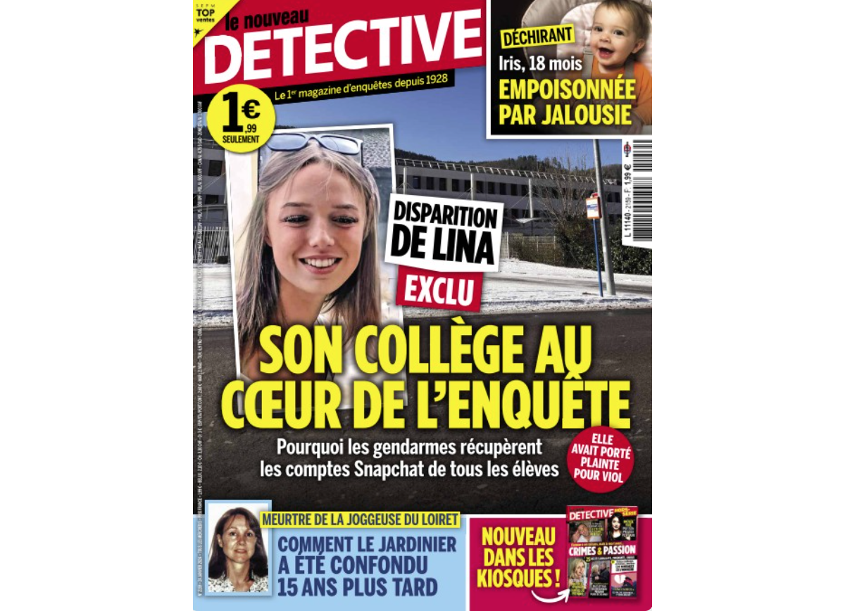 Photo : Couverture du "Nouveau Détective" du 24 janvier 2024. - Purepeople