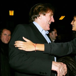 Exclusif - Gérard Depardieu et Roxane - Dîner au restaurant Flora Danika pour le film "Olé" le 28 novembre 2005