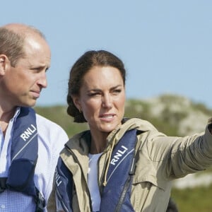 Le prince William, prince de Galles, et Catherine (Kate) Middleton, princesse de Galles, lors d'une visite à la ferme d'algues car-Y-Mor à St Davids, Haverfordwest, Pembrokeshire, Pays de Galles, Royaume Uni, le vendredi 8 septembre 2023. 