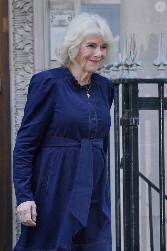 Camilla Parker Bowles, reine consort d'Angleterre, quitte la London Clinic où le roi est opéré de la prostate à Londres, le 26 janvier 2024. 