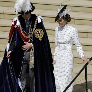 Le prince William, prince de Galles, et Catherine (Kate) Middleton, princesse de Galles - La famille royale britannique assiste au service annuel de l'ordre de la jarretière à la chapelle St George du château de Windsor, Berkshire, Royaume Uni, le 19 juin 2023. 