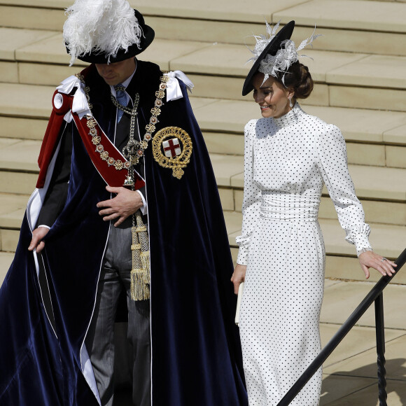 Le prince William, prince de Galles, et Catherine (Kate) Middleton, princesse de Galles - La famille royale britannique assiste au service annuel de l'ordre de la jarretière à la chapelle St George du château de Windsor, Berkshire, Royaume Uni, le 19 juin 2023. 