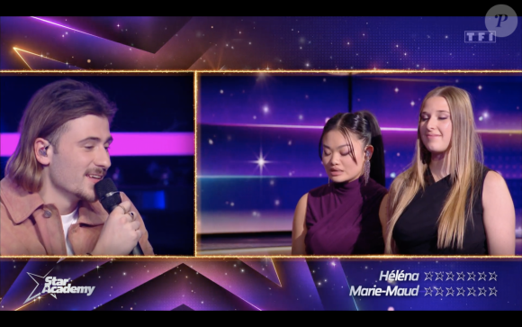 Pierre, Helena et Marie-Maud - Star Academy 2023, prime du 25 novembre 2023 diffusé sur TF1.