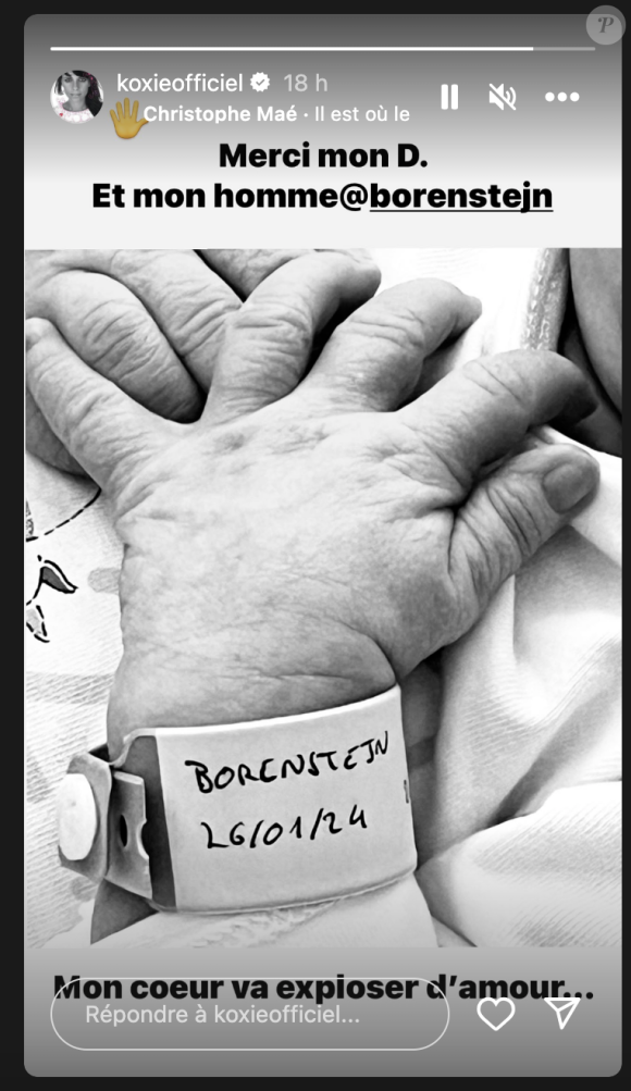 Koxie annonce la naissance de son bébé sur Instagram. Le 27 janvier 2024.