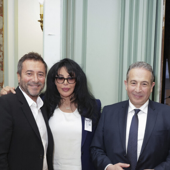 Exclusif - Le réalisateur Philippe Dupuis-Mendel, Bernard Montiel, Yamina Benguigui, Saïd Moussi, Catherine Madar - Installation de Y.Benguigui à L'Académie des Sciences d'Outre-Mer par M.F.Szpiner - Paris le 26/01/2024 - © Jack Tribeca / Bestimage 