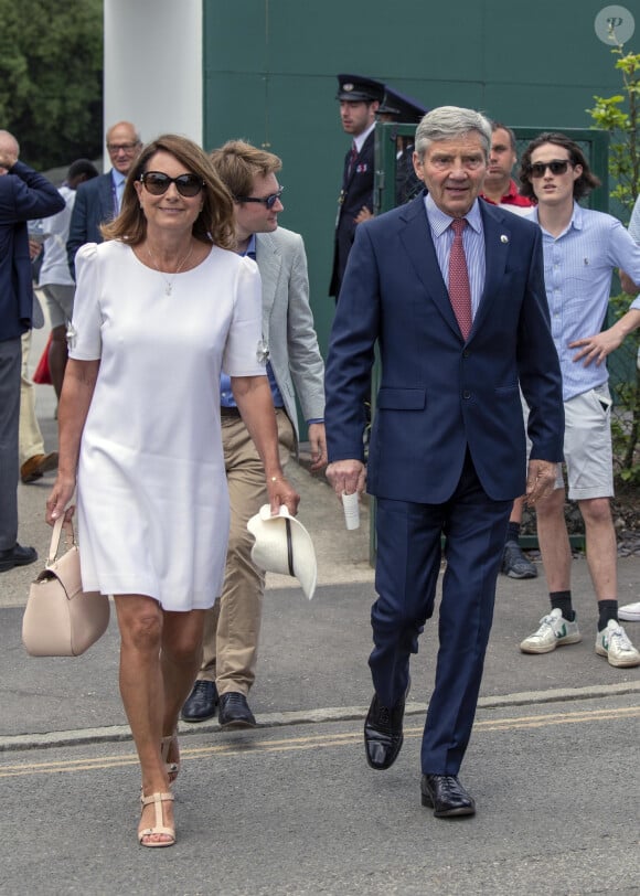 Carole et Michael Middleton à Wimbledon, le 3 juillet 2019.