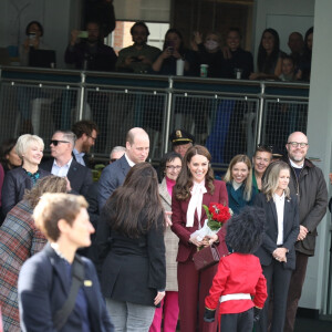 Le prince William, prince de Galles, et Catherine (Kate) Middleton, princesse de Galles, arrivent à Somerville, Massachusetts, États-Unis, le 1er décembre 2022, lors de leur visite officielle aux Etats-Unis. Le couple royal n'était plus venu aux Etats-Unis depuis 2014. 