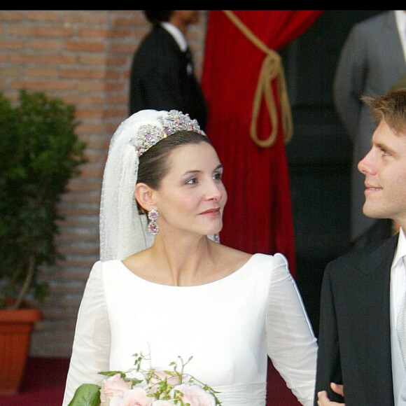 Mariage du prince Emmanuel-Philibert de Savoie et Clotilde Courau à la basilique Sainte-Marie des Anges à Rome le 25 septembre 2003