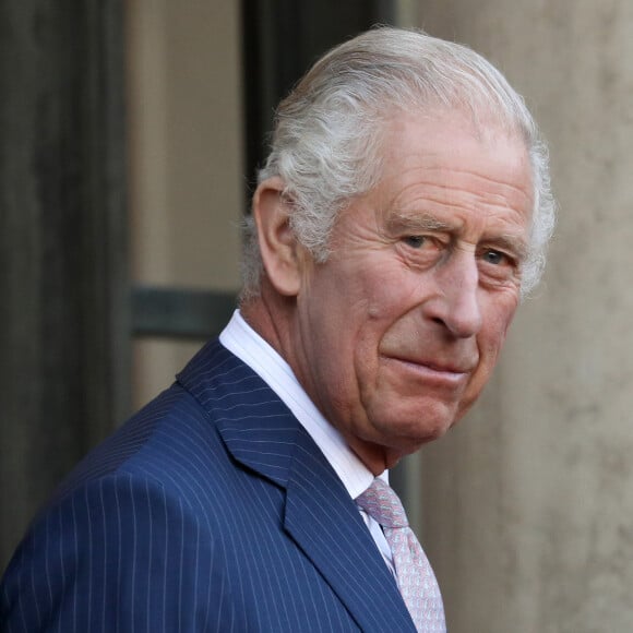 Le roi Charles III d'Angleterre - Le président de la République et sa femme ont reçu le roi et la reine consort au palais de l'Elysée à Paris le 21 septembre 2023. © Stéphane Lemouton / Bestimage 