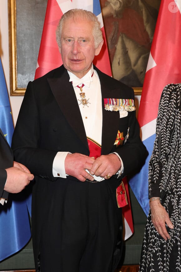 Le roi Charles III d'Angleterre - Personnalités au dîner d'état donné par le président allemand et sa femme en l'honneur du roi d'Angleterre et de la reine consort, au Château Bellevue à Berlin, à l'occasion du premier voyage officiel du roi d'Angleterre en Europe. Le 29 mars 2023