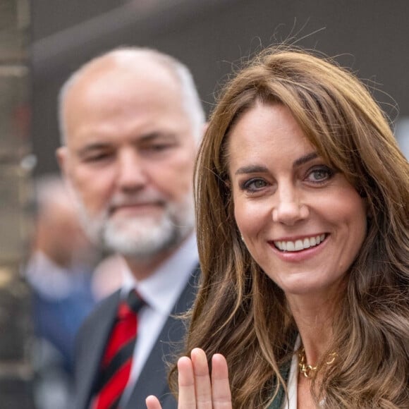 Catherine (Kate) Middleton, princesse de Galles, va visiter l'usine textile familiale "AW Hainsworth" à Leeds, le 26 septembre 2023.