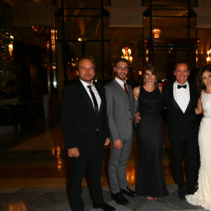 Stéphane Henon, Marwan Berreni, Léa François, Fabrice Larue, Fabienne Carat et Christophe Beaugrand - Soirée de Gala "Africa on the Rock" de l'AMREF Flying Doctors en partenariat avec la Fondation Princesse Charlene de Monaco à l'hôtel de Paris, le 17 octobre 2015 à Monaco. © Bruno Bebert / Olivier Huitel / Pool Restreint / Bestimage