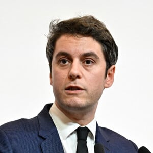 Gabriel Attal, premier ministre, lors de la remise du prix Ilan Halimi, à Matignon, Paris le 14 février 2024. © Eric Tschaen/Pool/Bestimage