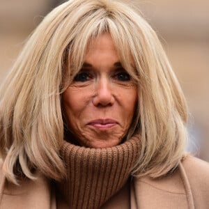 Brigitte Macron lors du lancement de l'opération Pièces Jaunes, en faveur des enfants et adolescents hospitalisés, à Lyon. Le 10 janvier 2024 © Romain Doucelin / Bestimage