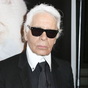 Karl Lagerfeld au vernissage "Corsa Karl et Choupette" à Berlin en Allemagne le 3 février 2015.