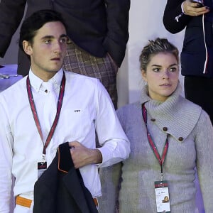 Exclusif -Sophie Tapie et son compagnon le cavalier Raphael Goehrs au Gucci Masters de Villepinte le 6 decembre 2013.