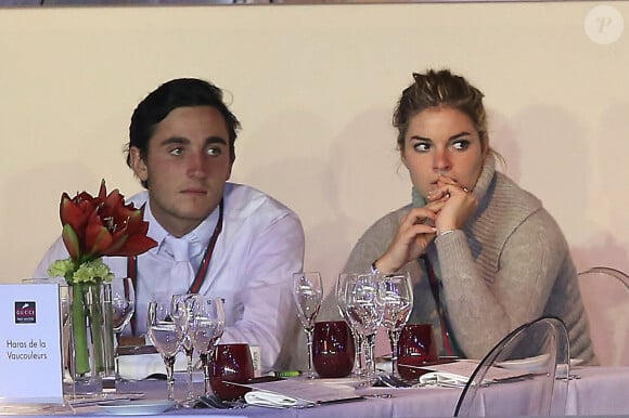 Exclusif -Sophie Tapie et son compagnon le cavalier Raphael Goehrs au Gucci Masters de Villepinte le 6 decembre 2013.