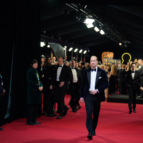 Le prince William, prince de Galles - Photocall des "British Academy Film Awards 2024" (BAFTA) au Royal Festival Hall à Londres le 18 février 2024.