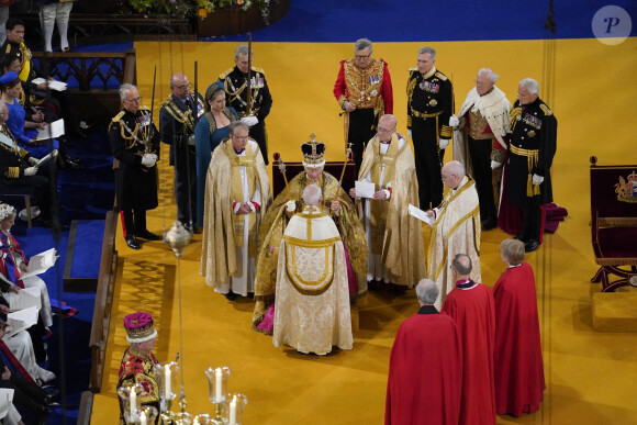 Le roi Charles III d'Angleterre lors de la cérémonie de couronnement du roi d'Angleterre à Londres, Royaume Uni, le 6 mai 2023. 