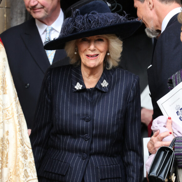 Reine Camilla - Messe en hommage au roi Constantin II de Grèce, Chapelle Saint George, Windsor, 27 février 2024. Photo by Raul Terrel /PA Wire/ABACAPRESS.COM