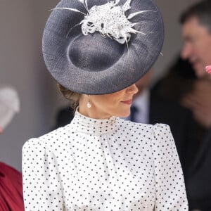 Catherine (Kate) Middleton, princesse de Galles, et Sophie Rhys-Jones, duchesse d'Edimbourg, lors du service annuel de l'ordre de la jarretière à la chapelle St George du château de Windsor, le 19 juin 2023. 