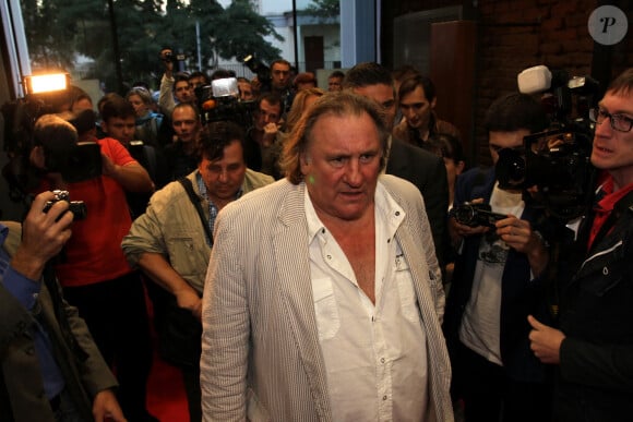 Gérard Depardieu assiste à la première de son film "Viktor" à Riga en Lettonie le 2 septembre 2014.