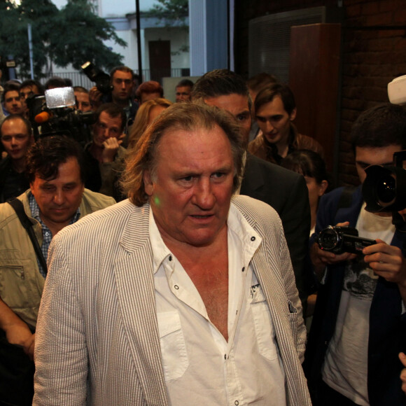 Gérard Depardieu assiste à la première de son film "Viktor" à Riga en Lettonie le 2 septembre 2014.