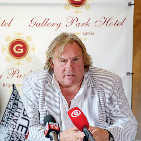Gérard Depardieu assiste au festival "Baltic Pearl" à Riga en Lettonie le 28 aout 2014.