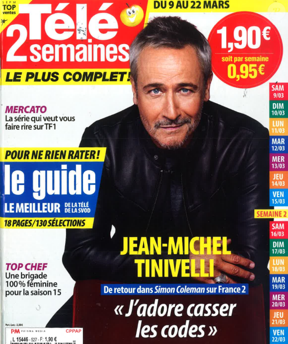 Couverture du magazine "Télé 2 semaines" paru le 2 mars 2024.