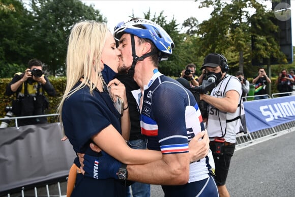 Julian Alaphilippe et sa compagne Marion Rousse - Championnats du Monde UCI - Elite Hommes en Belgique le 26 septembre 2021.