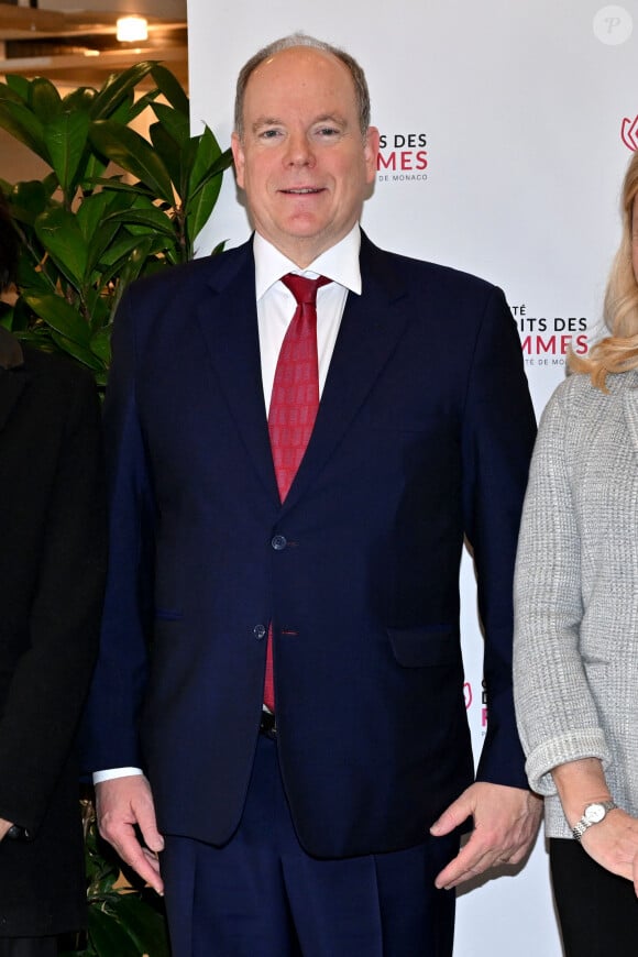 Le prince Albert II de Monaco et la princesse Stéphanie de Monaco participent à la journée internationale des droits des femmes à la salle du Canton à Monaco, le 8 mars 2024.