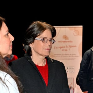 Le prince Albert II de Monaco et la princesse Stéphanie de Monaco participent à la journée internationale des droits des femmes à la salle du Canton à Monaco, le 8 mars 2024.