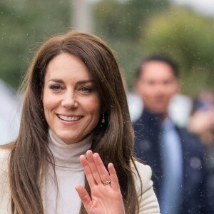 Kate Catherine Middleton, princesse de Galles, en visite au centre "Aberavon Leisure and Fitness" à Port Talbot. Le 28 février 2023 