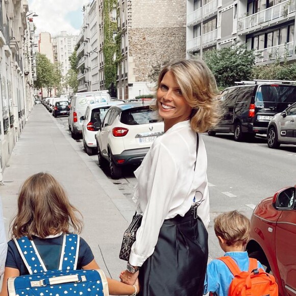 Sylvie Tellier avec ses trois enfants