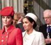 Un proche de Meghan et Harry en a profité pour affirmer que si les Sussex avaient fait de même, la famille les aurait "anéantis"
Catherine Kate Middleton, duchesse de Cambridge, Meghan Markle, enceinte, duchesse de Sussex lors de la messe en l'honneur de la journée du Commonwealth à l'abbaye de Westminster à Londres le 11 mars 2019. 