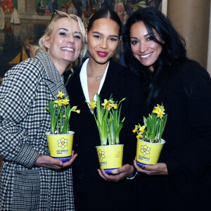 Cindy Fabre, Indira Ampiot et Elodie Gossuin lors du lancement de 'Une Jonquille contre le cancer' à Paris le 12 Mars 2024. © Denis Guignebourg/Bestimage