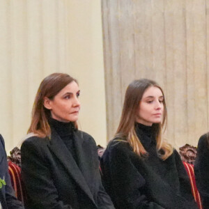 Grâce à cette interview, la fille d'Emmanuel Philibert fait pour la première fois la couverture d'un magazine. 
Veillée funèbre du prince Victor-Emmanuel de Savoie, en l'Eglise de Sant'Uberto à Turin, en présence de sa veuve Marina Ricolfi-Doria, de son fils, le prince Emmanuel-Philibert de Savoie avec sa femme la princesse Clotilde Courau et leurs filles les princesses Vittoria et Luisa, le 9 février 2024. Le fils du dernier roi d'Italie s'est éteint le 3 février 2024 à l'âge de 86 ans.
