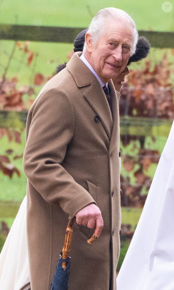 Le roi Charles III d'Angleterre et Camilla Parker Bowles, reine consort d'Angleterre sont allés à l'église de Sandringham le 11 février 2024. 