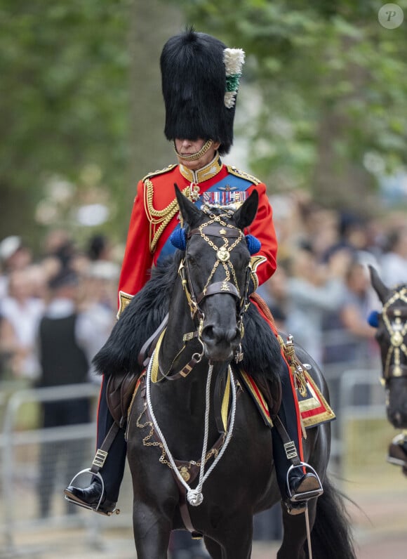 Le roi Charles III - La famille royale d'Angleterre lors du défilé "Trooping the Colour" à Londres. Le 17 juin 2023