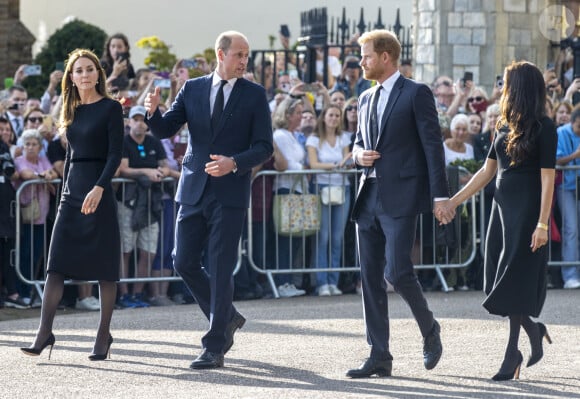 Le prince de Galles William, la princesse de Galles Kate Catherine Middleton, le prince Harry, duc de Sussex, Meghan Markle, duchesse de Sussex à Windsor.