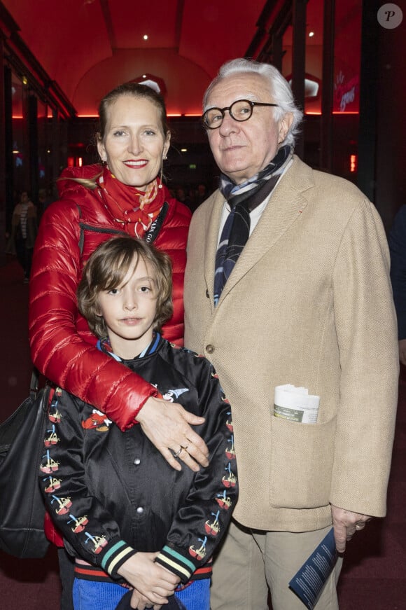 Exclusif - Alain Ducasse, sa femme Gwénäelle Guéguen et leur fils - People au concert de Renaud Capuçon à l'Olympia à Paris, France, le 10 mars 2024.