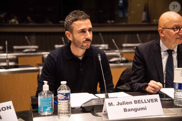 Julien Bellver - Le présentateur de l'émission Quotidien, est auditionné par la commission d'enquête sur les fréquences TNT, à la demande du Rassemblement national à Paris le 27 mars 2024.