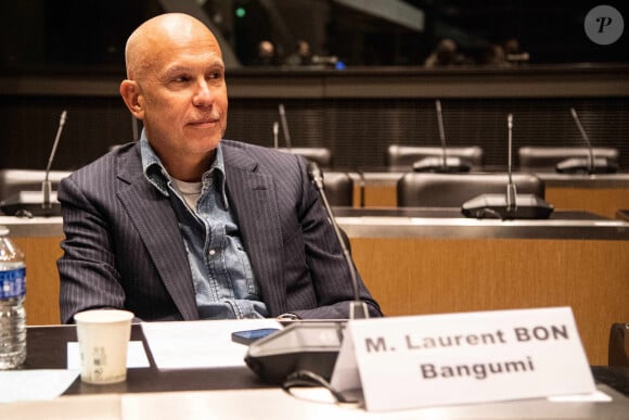 Laurent Bon - Le présentateur de l'émission Quotidien, est auditionné par la commission d'enquête sur les fréquences TNT, à la demande du Rassemblement national à Paris le 27 mars 2024.