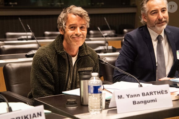 Yann Barthés - Le présentateur de l'émission Quotidien, est auditionné par la commission d'enquête sur les fréquences TNT, à la demande du Rassemblement national à Paris le 27 mars 2024.