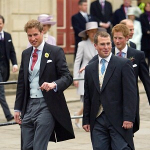 Les princes Harry et William avec Peter Phillips